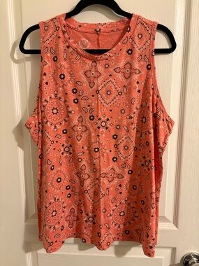 Maurices Coral Bandana Print Sleeveless Tank